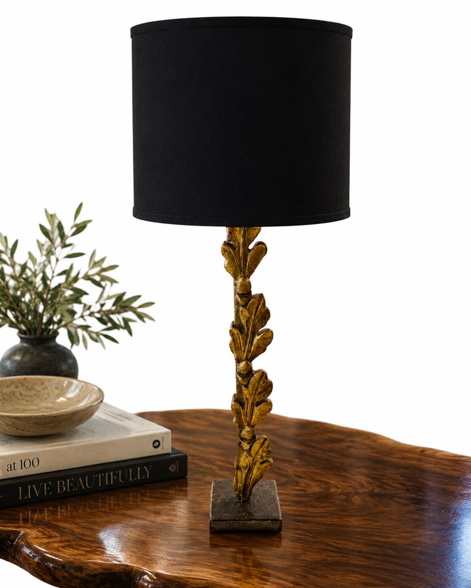 Gold leaf table lamp
