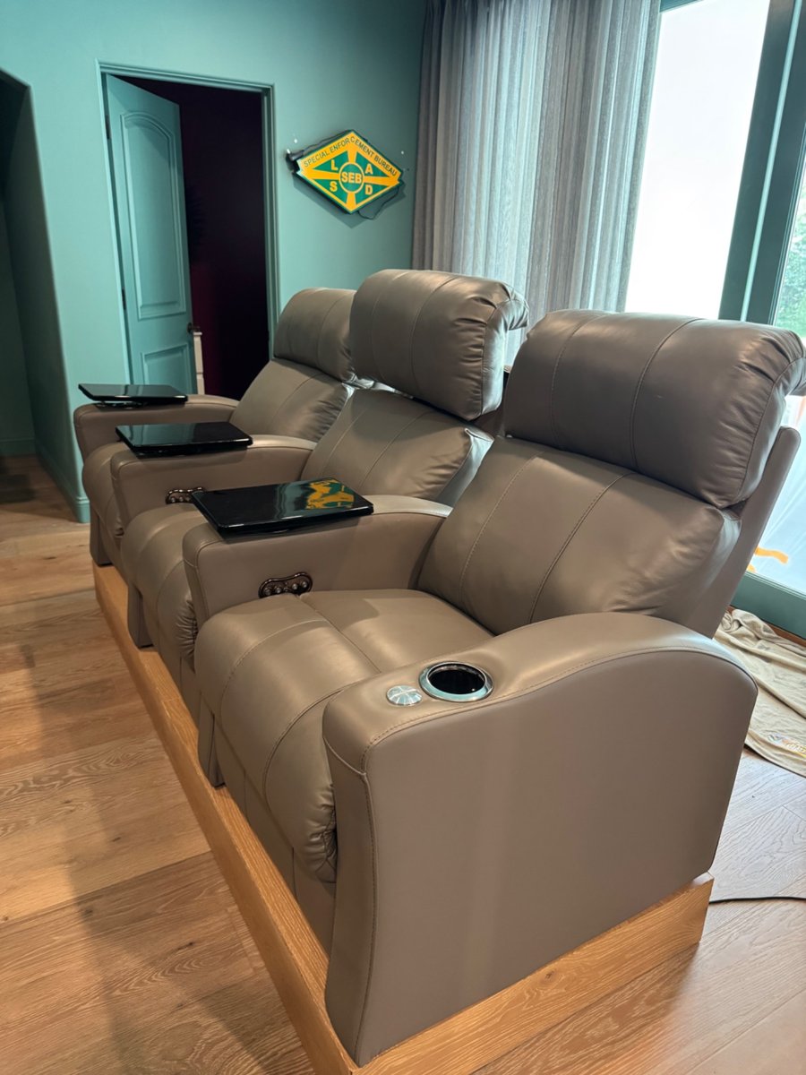 Leather theater seating