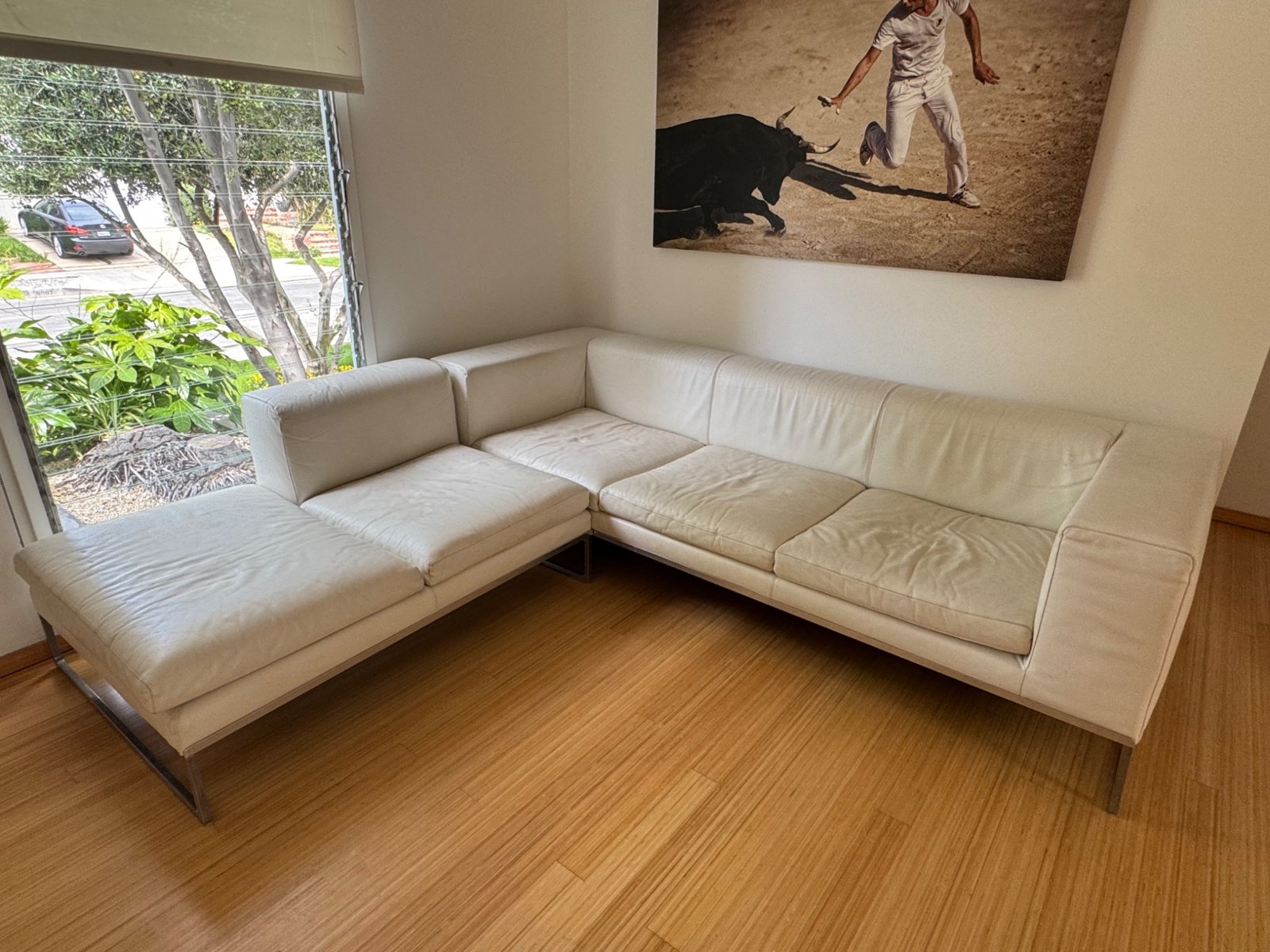White sectional sofa
